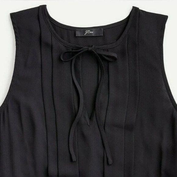 J.Crew [XS] Women's Pleated Tie-Neck Tank Blouse - Picture 2 of 9